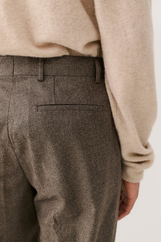 Tailored Wide Trousers Dirty Houndstooth