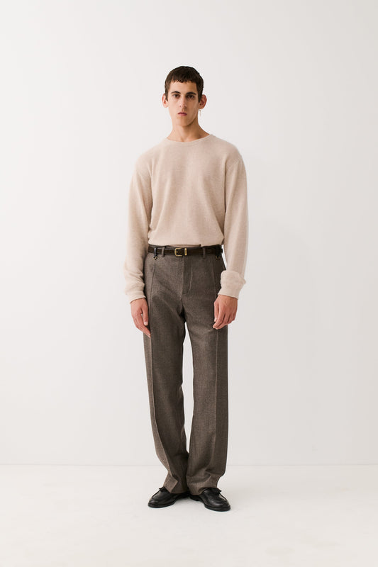 Tailored Wide Trousers Dirty Houndstooth