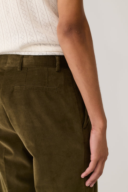 Tailored Wide Trousers Olive Haze Corduroy