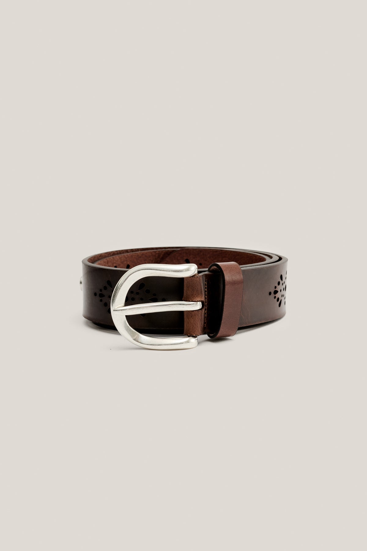 Brave 100% Leather Studded Belt Studded Black Leather Belt with a Leather-Covered Buckle  main image 2