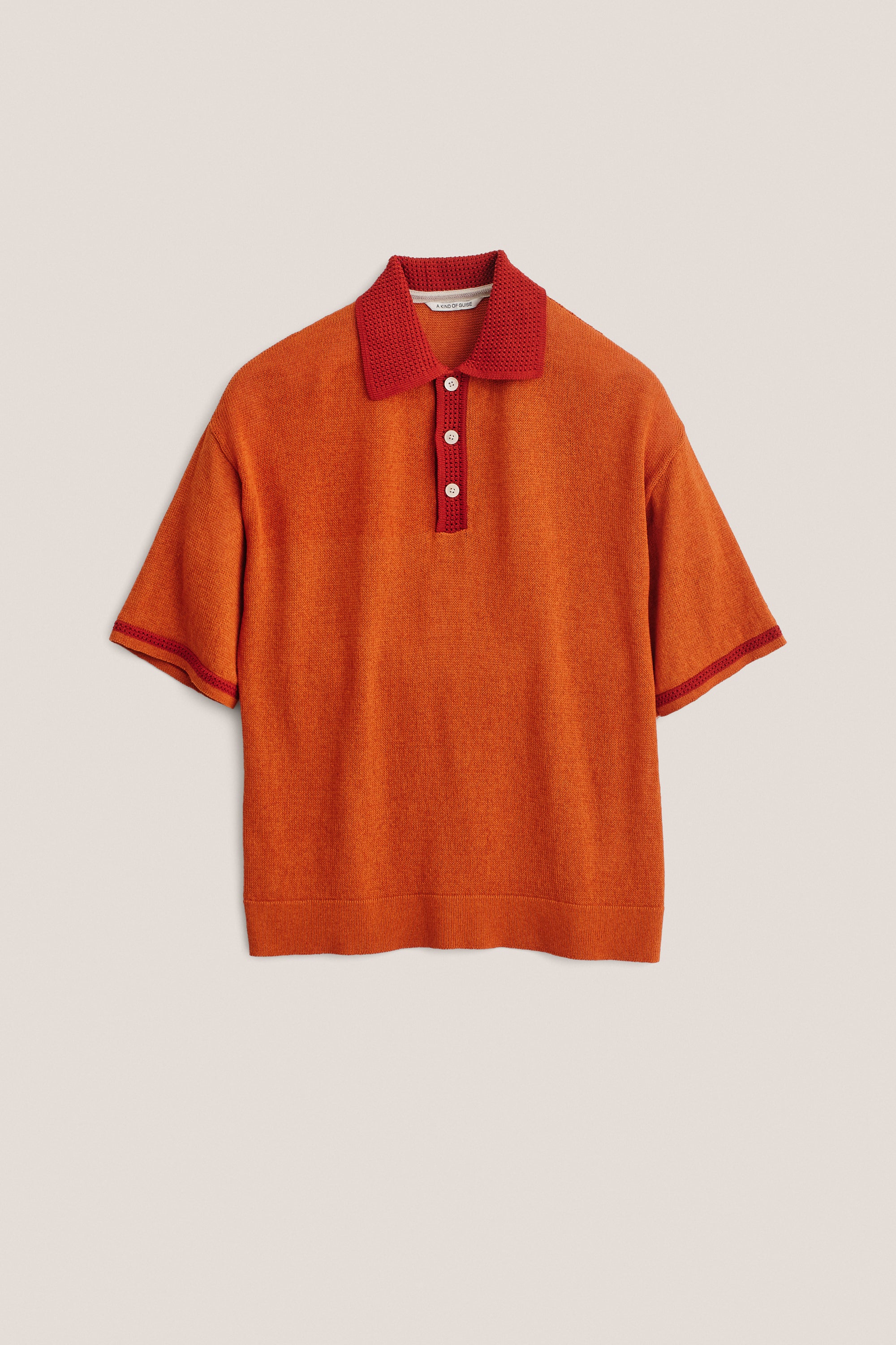 YASHIKI【23SS】Tsubomi Knit Polo(ORANGE) YASHIKI - 【ラスト1点】【23SS】Tsubomi Knit Polo(ORANGE) | Salty
