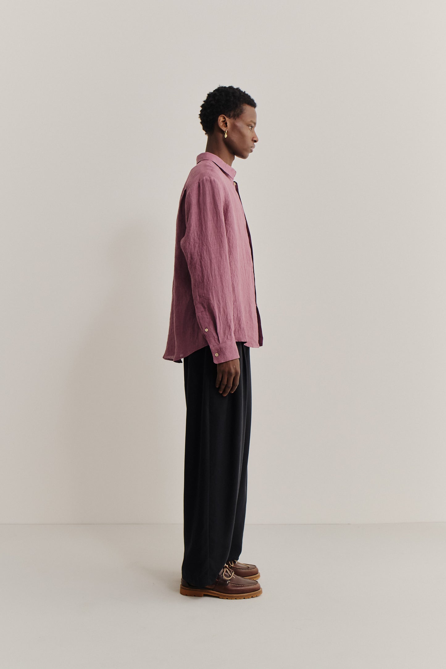 mauve dress shirt Vintage Mauve Linen Button Up Long Sleeve Shirt