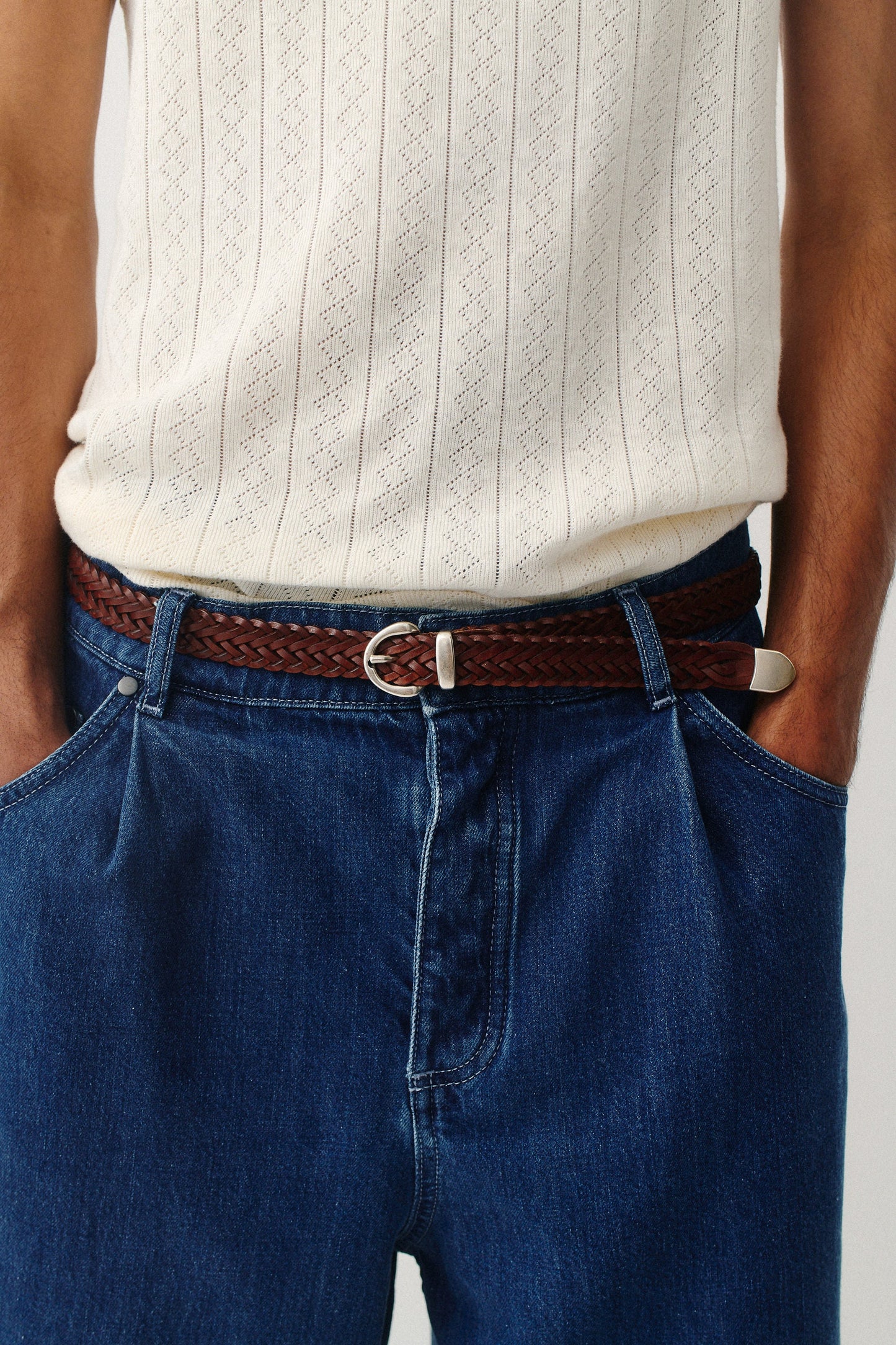 Braided Clint Belt Brandy