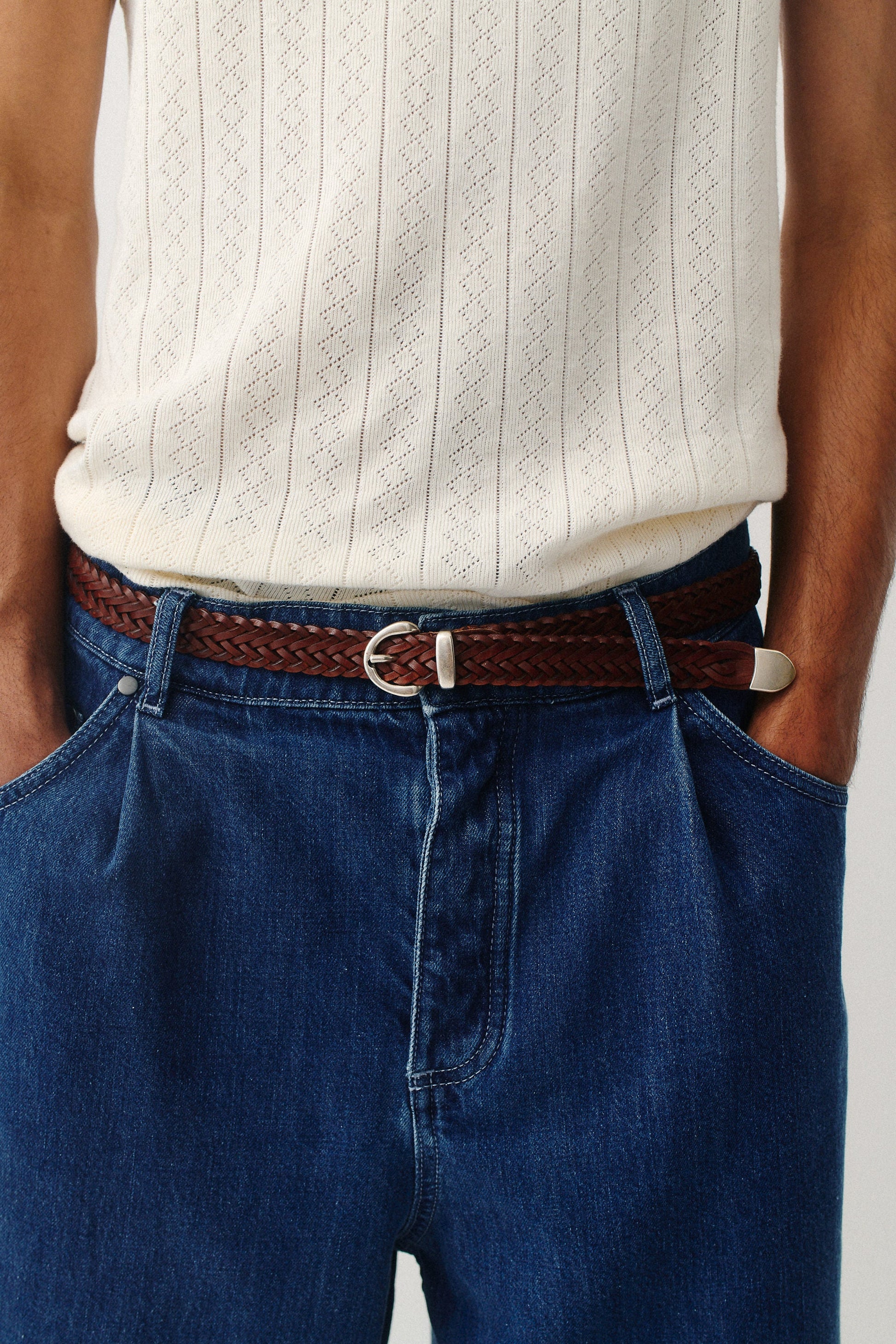 Braided Clint Belt Brandy