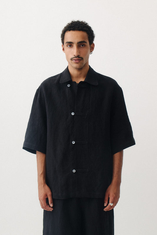 Meia Shirt Mystic Black Linen