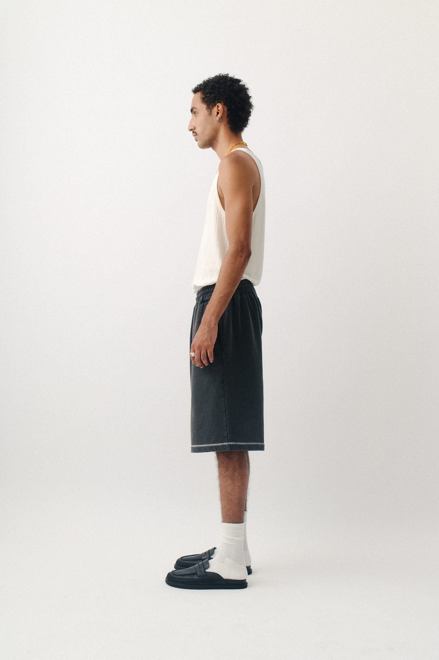 Saleh Jersey Shorts Washed Black