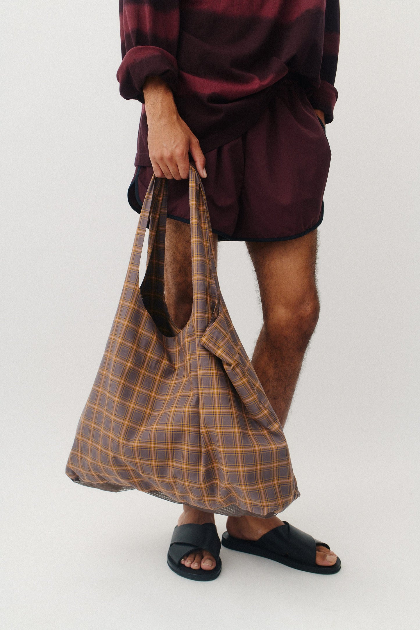 Thika Mesh Bag Brown Madras Check