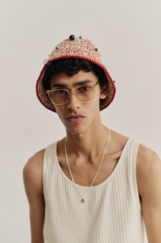 Unisex accessories sunglasses, Marseille, 100% acetate, light yellow frames with tinted lenses.