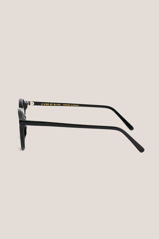 Unisex accessories sunglasses, black acetate thick square frames, Palermo Grande style.
