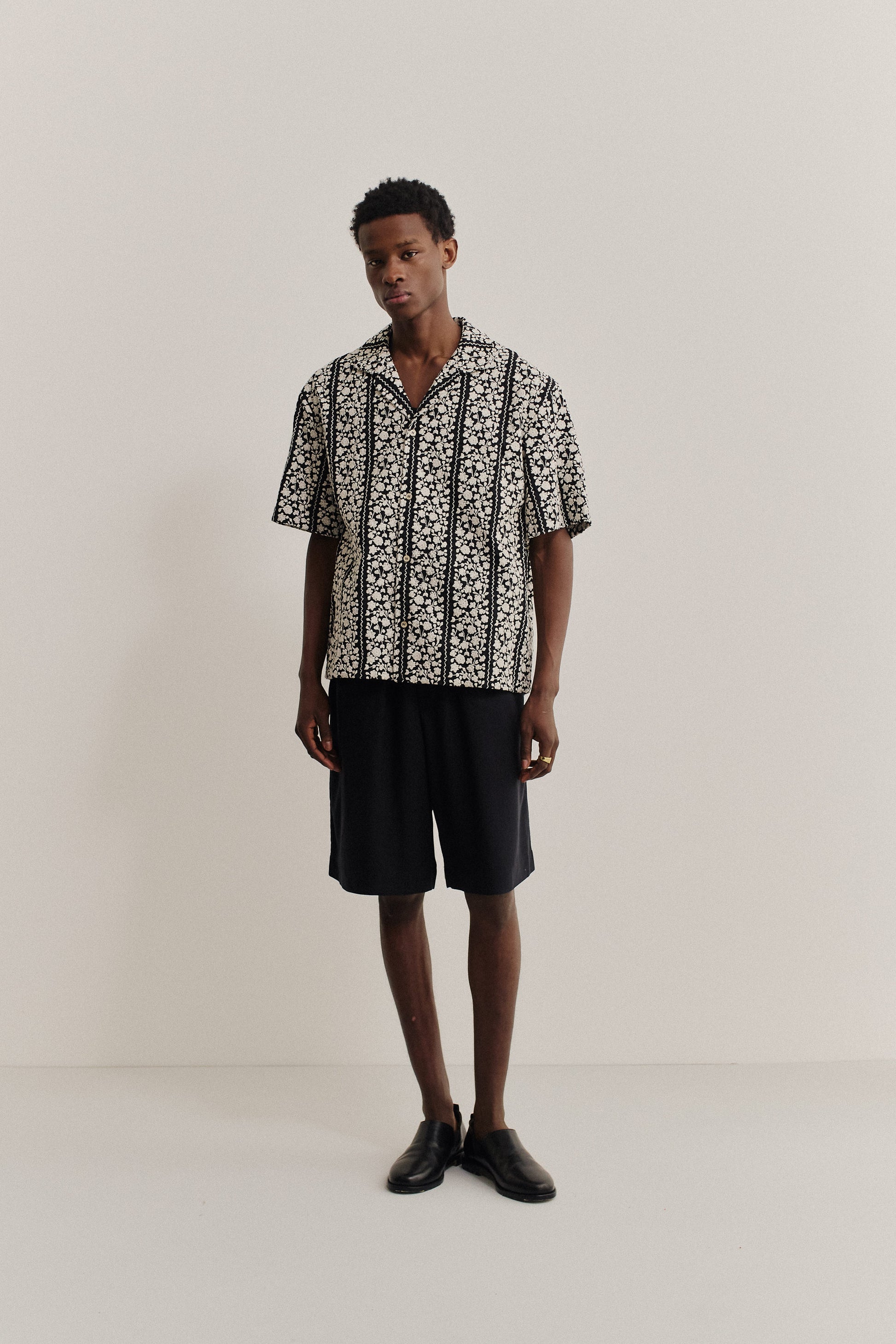black and white floral dress shirt Eight-X | Designer Dress Shirts