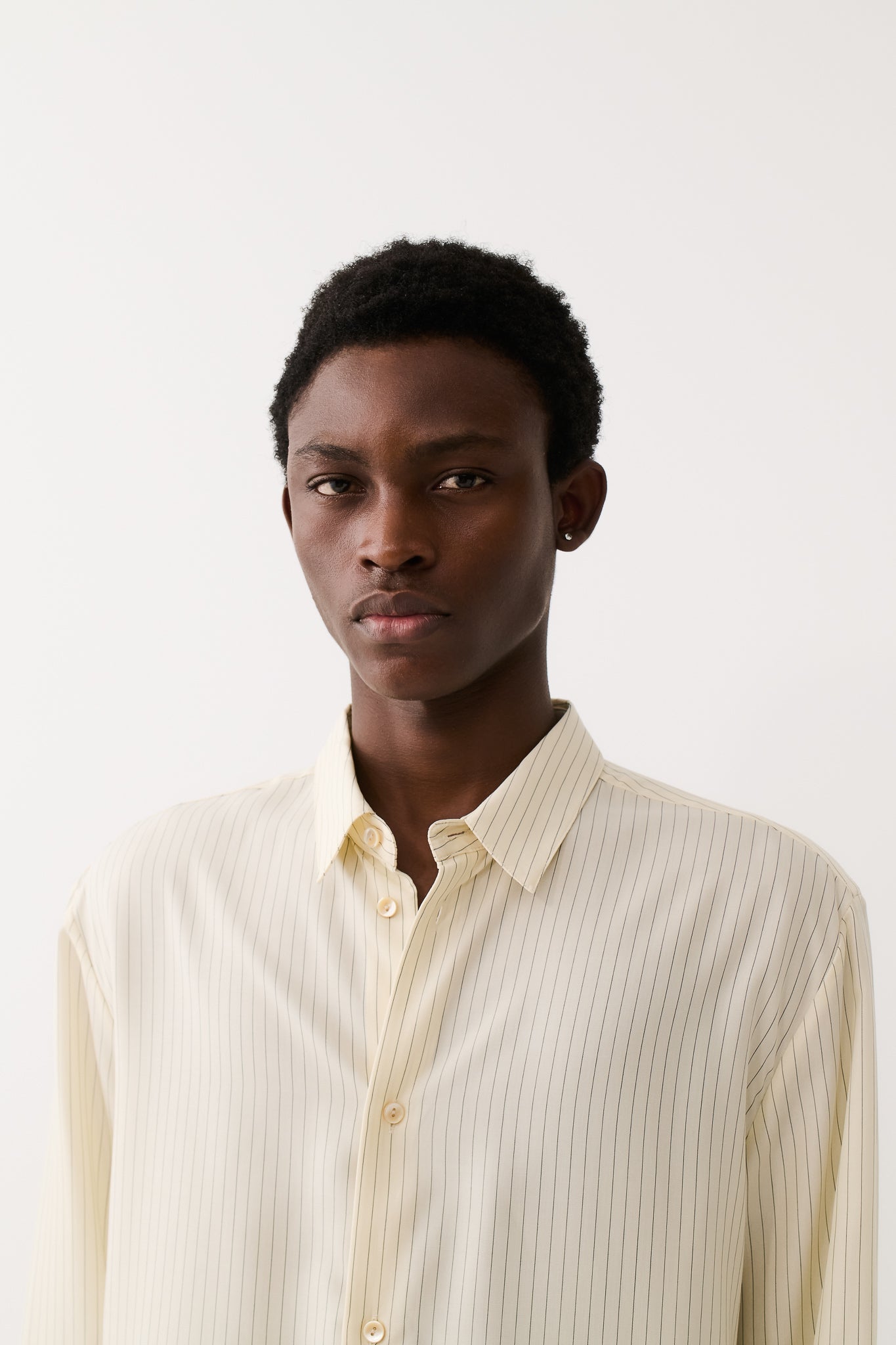 Fulvio Shirt Cream Black Pinstripe