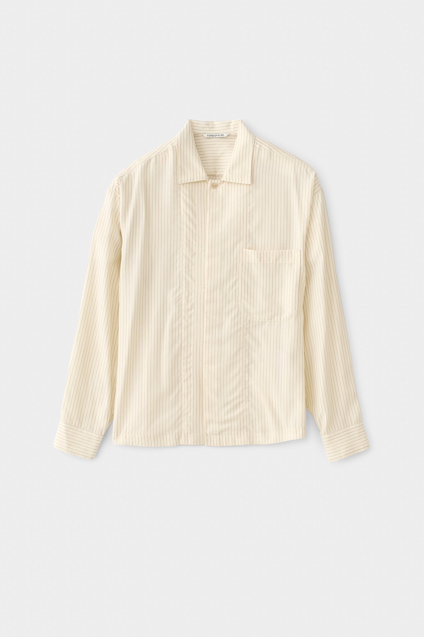 Rumba Shirt Cream Black Pinstripe