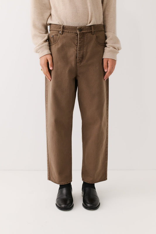 Terek Jeans Washed Brown Twill