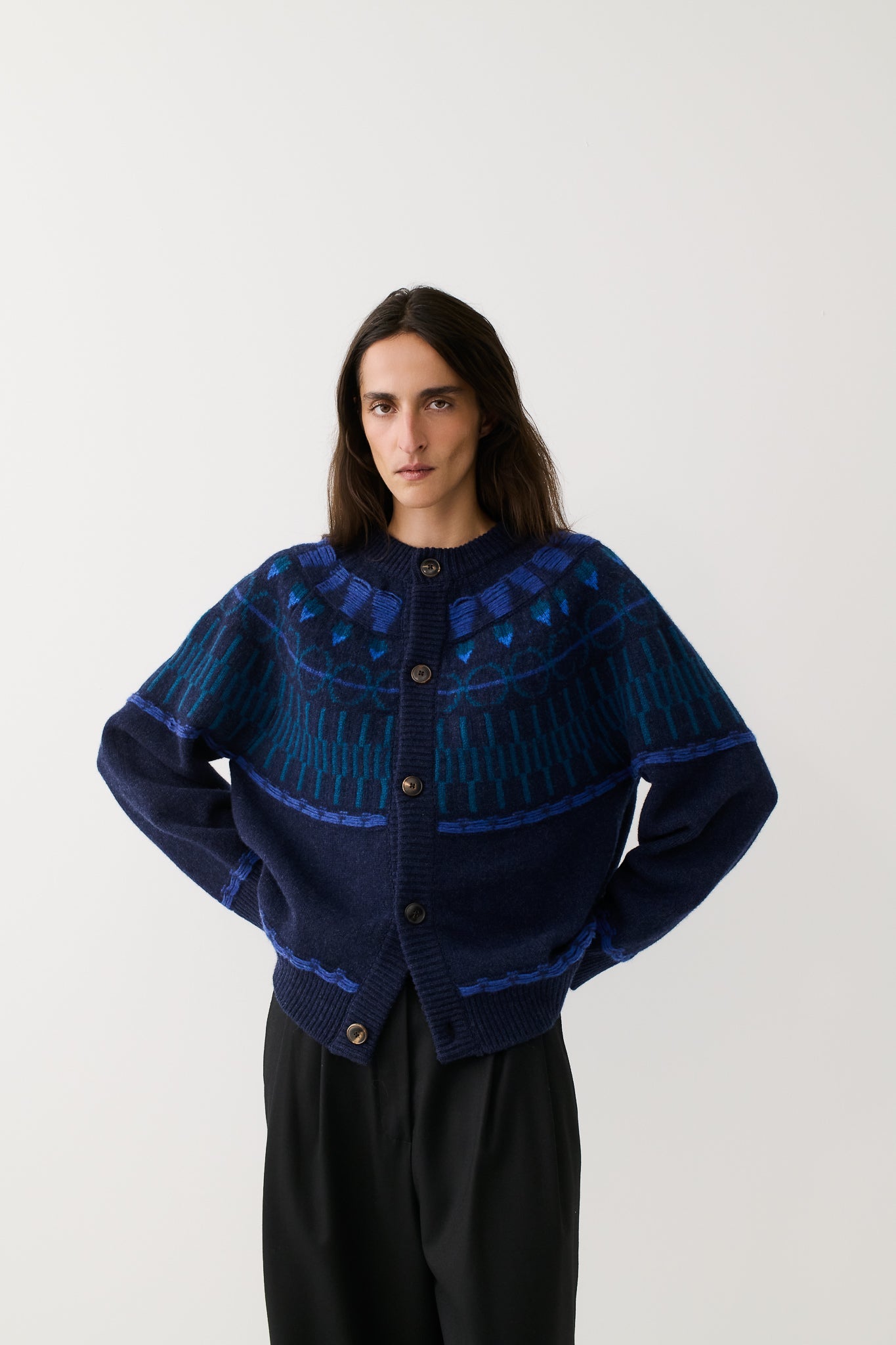 Zatoya Knit Cardigan Midnight Crumble