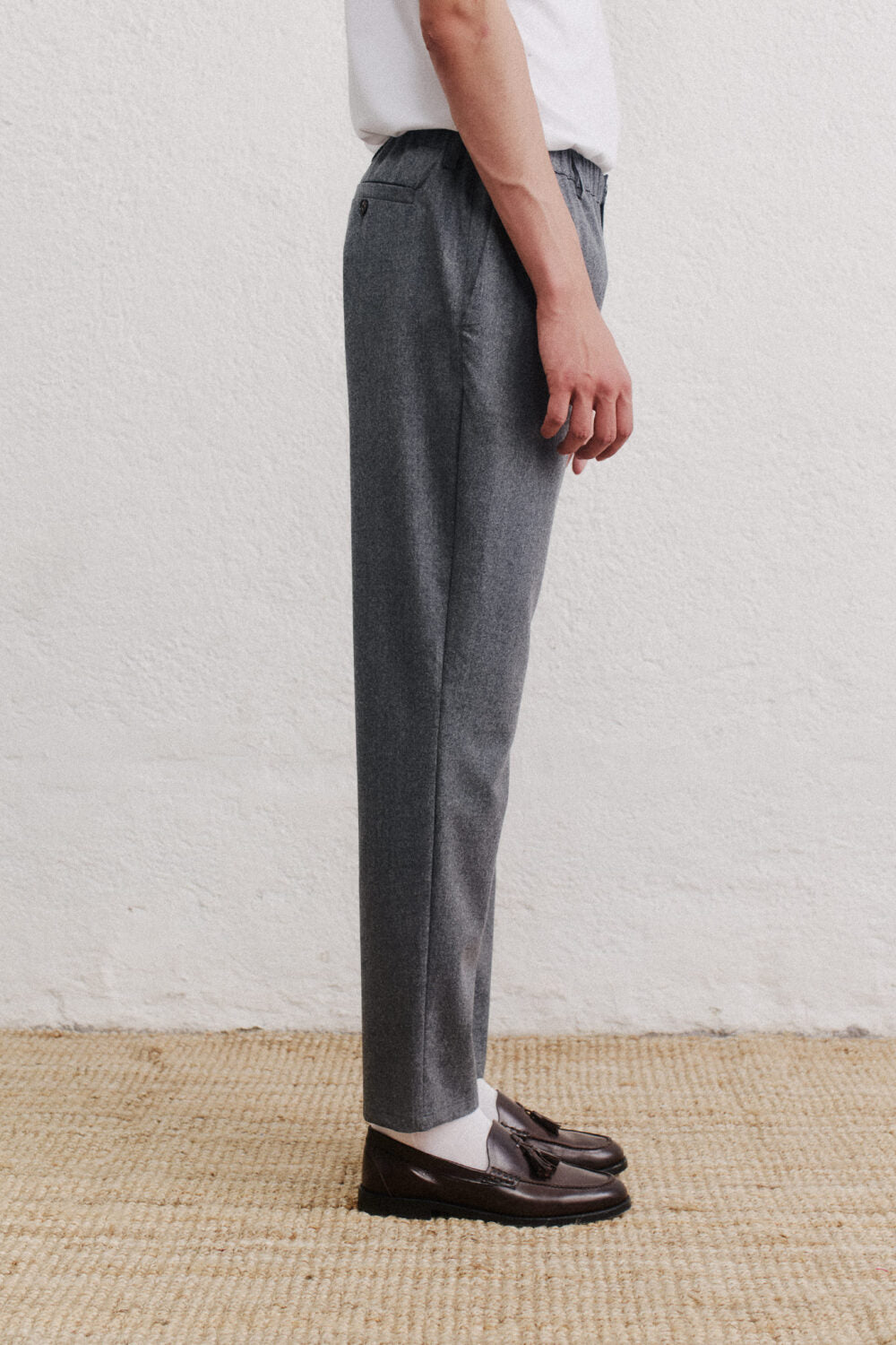 ELASTICATED WIDE TROUSERS