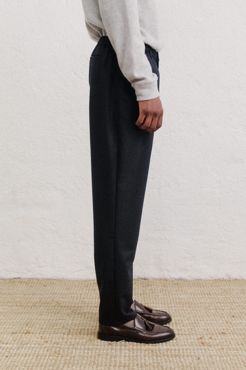 ELASTICATED WIDE TROUSERS