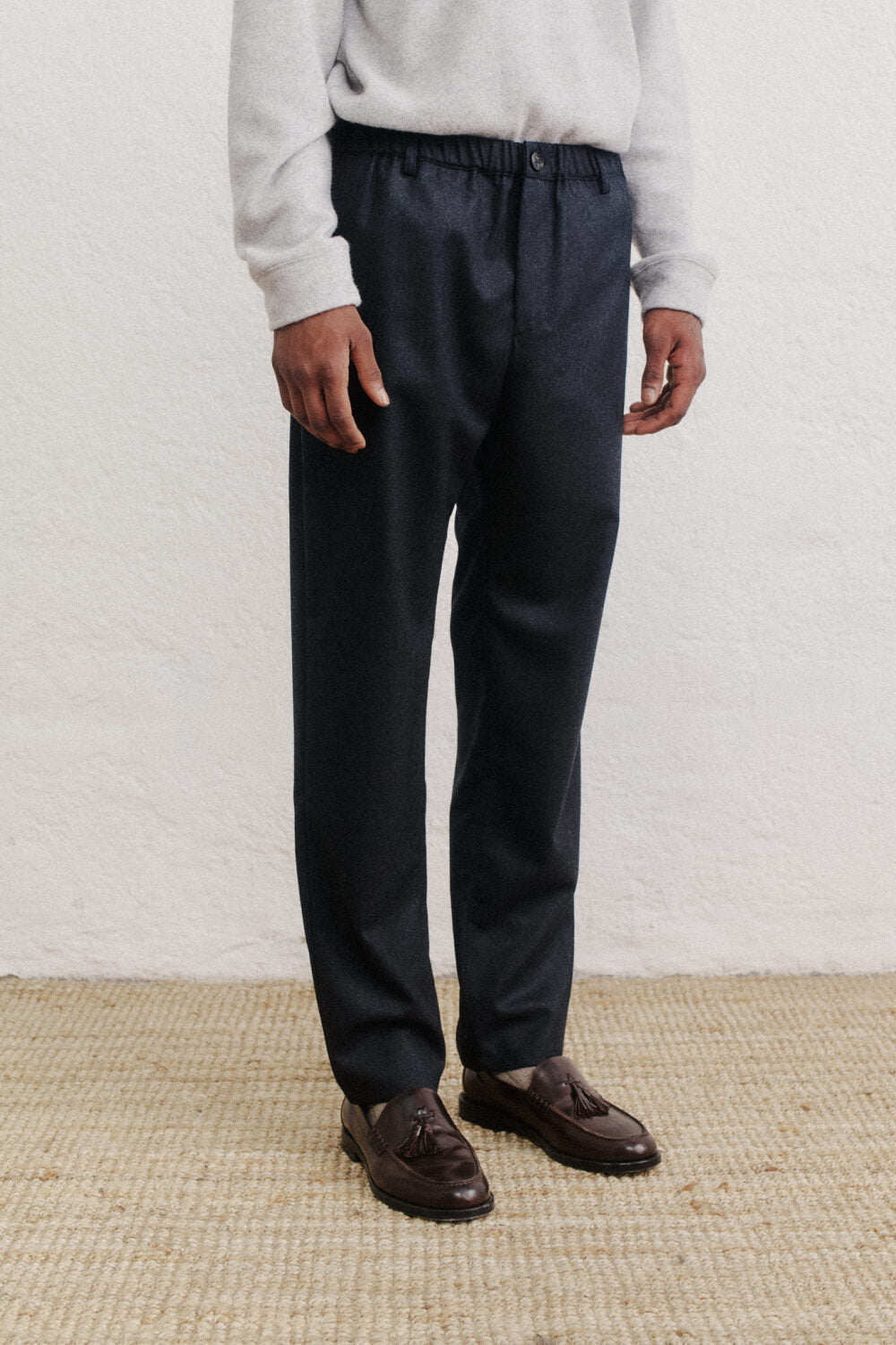 ELASTICATED WIDE TROUSERS