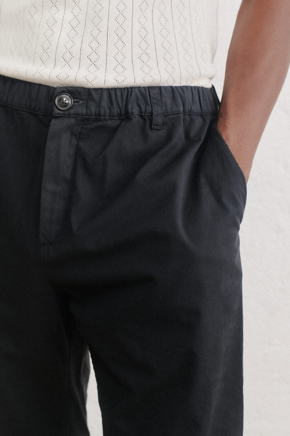 ELASTICATED WIDE TROUSERS