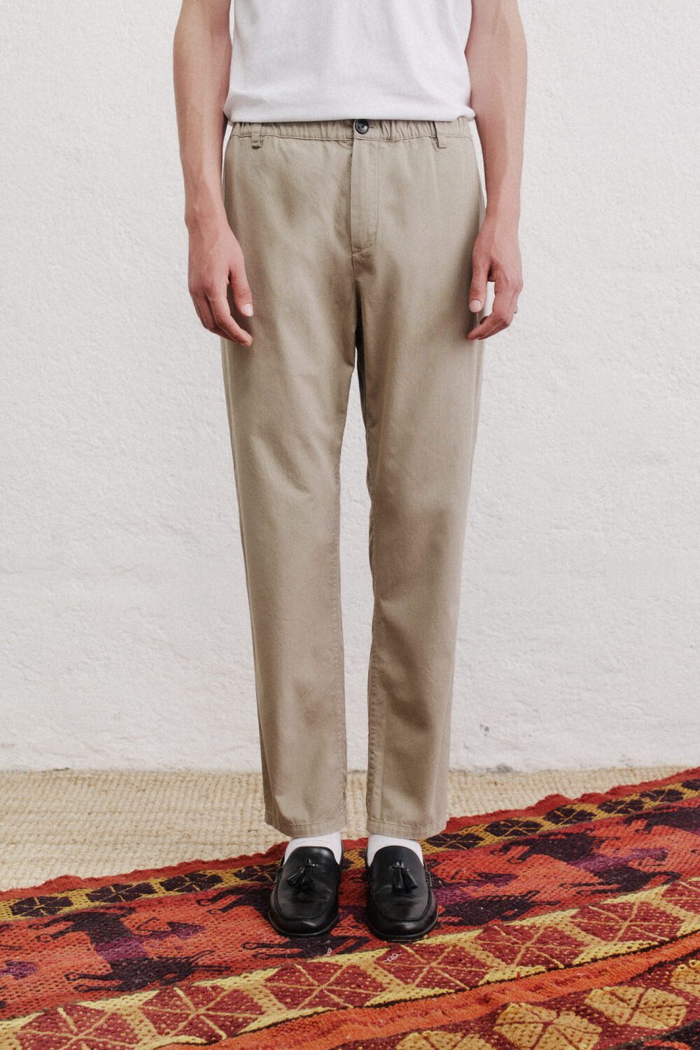 ELASTICATED WIDE TROUSERS