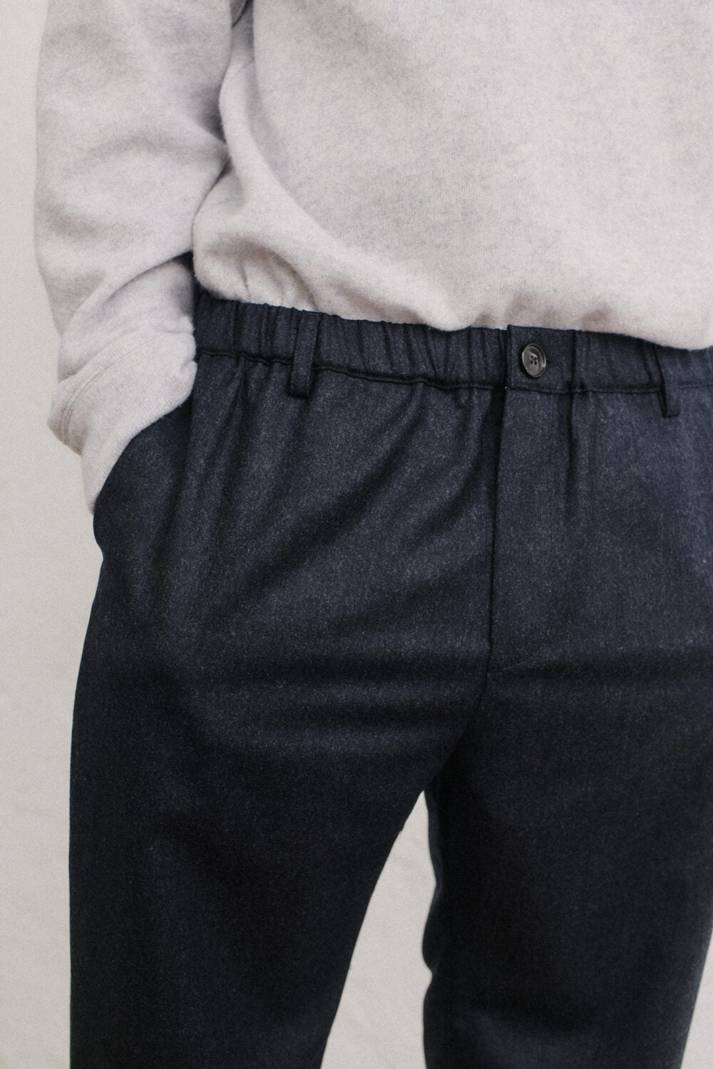 ELASTICATED WIDE TROUSERS