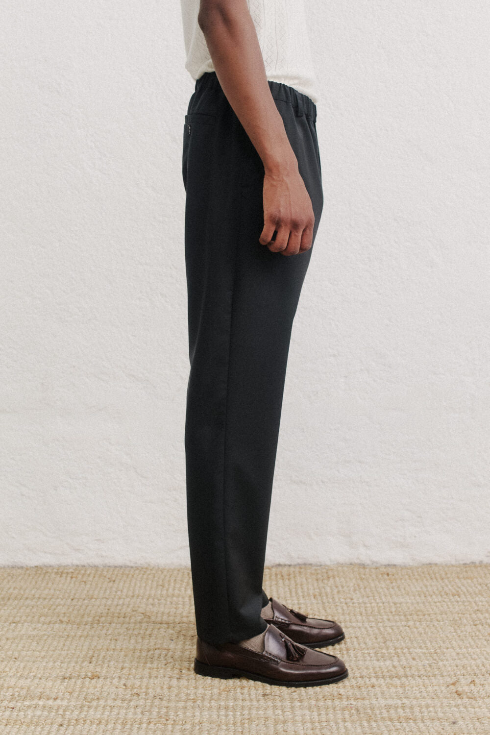 ELASTICATED WIDE TROUSERS