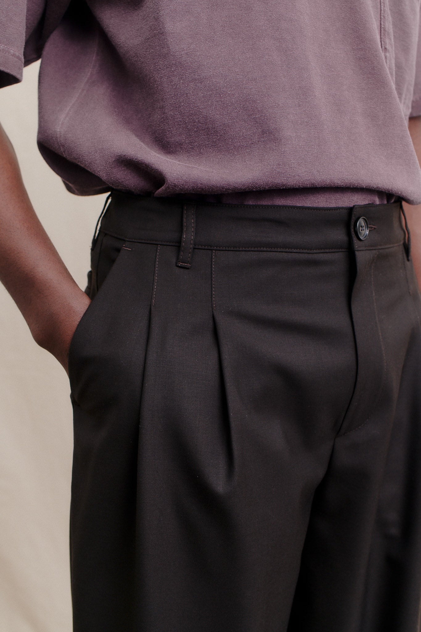 PLEATED WIDE TROUSERS