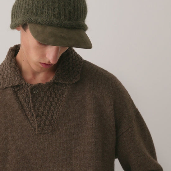 Palano Knit Polo Tobacco Melange