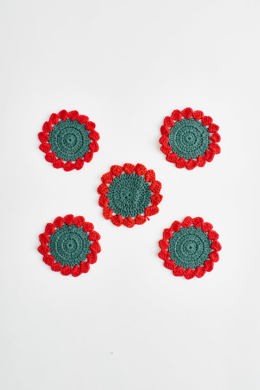 Hibiscus Crochet Coasters