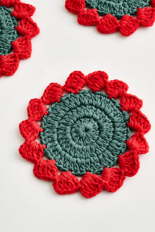 Hibiscus Crochet Coasters